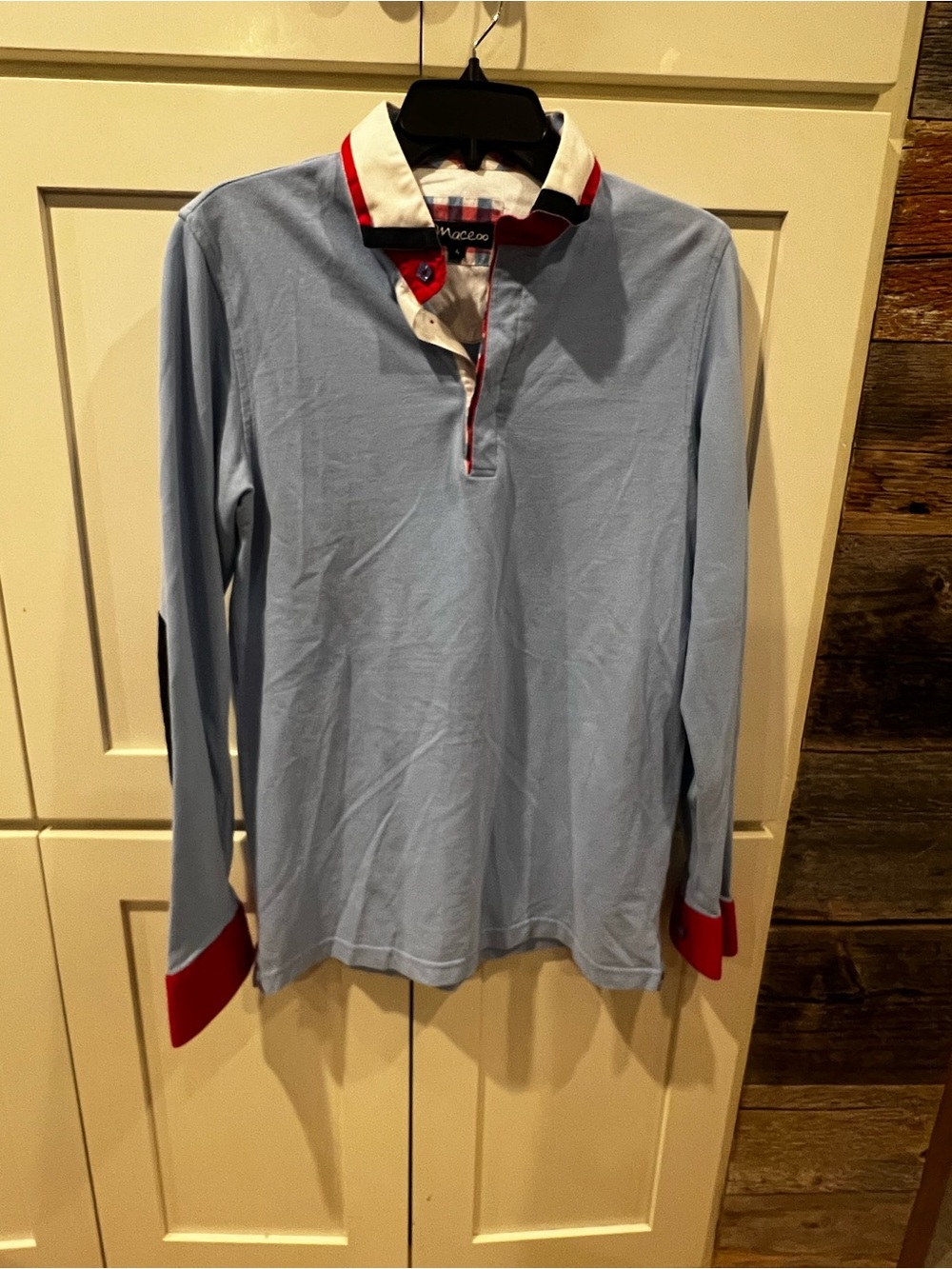RARE Maceoo Designer Long-Sleeve Luxury Rugby Polo Shirt Men’s Size L